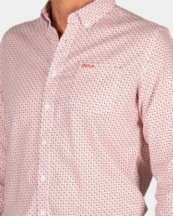 Orange printed linen shirt