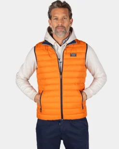 Orange quilted bodywarmer - Almond Orange