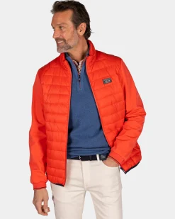 Orange quilted jacket