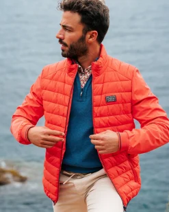 Orange quilted jacket