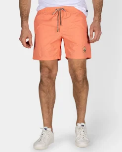 Orange Solid Swim Shorts with Lycra Lining