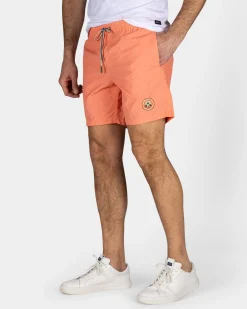 Orange Solid Swim Shorts with Lycra Lining