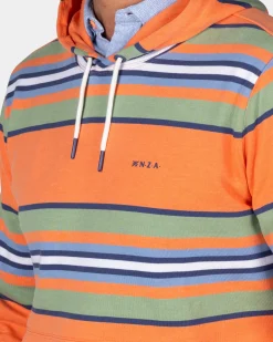 Orange striped hoodie