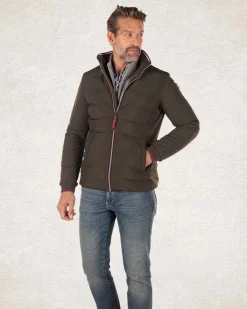 Padded solid coloured jacket - Smoked Green