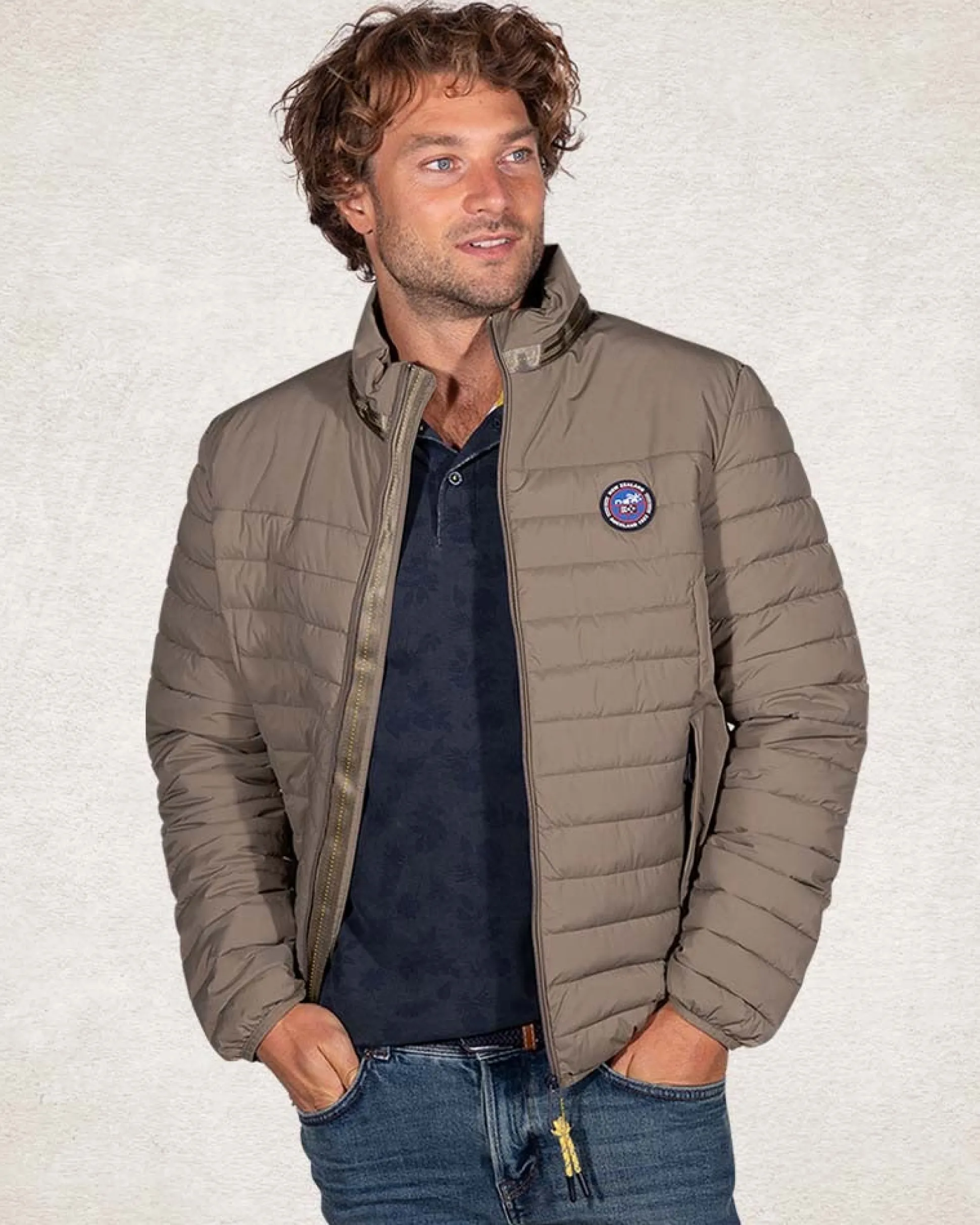 Padded solid coloured winter jacket - Army Ground