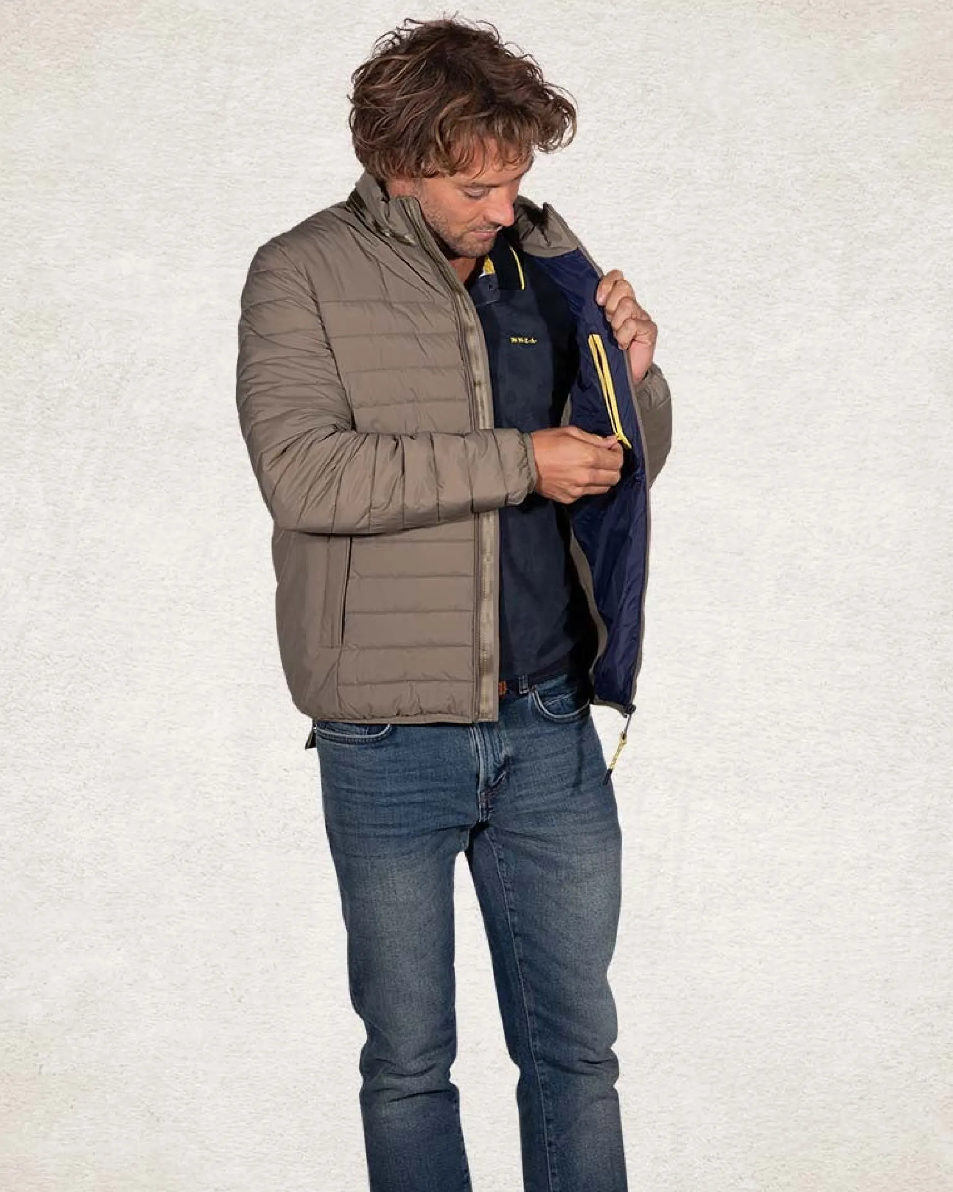 Padded solid coloured winter jacket - Army Ground