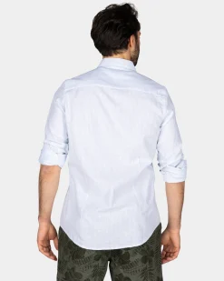 Pastel Blue Linen Shirt with Elastane