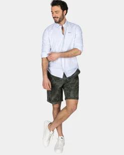 Pastel Blue Linen Shirt with Elastane