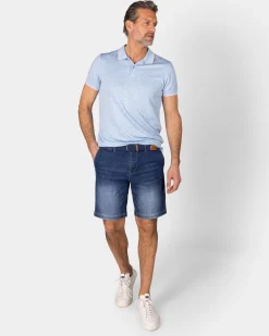 Pastel Blue Polo with Pink Details