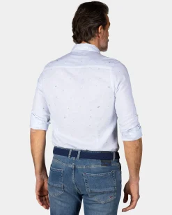Pastel blue shirt with linen