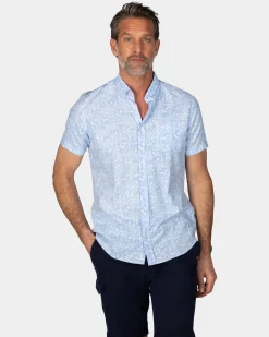 Pastel Blue Shirt with White Print