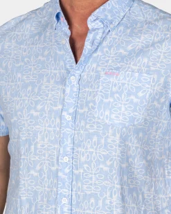 Pastel Blue Shirt with White Print