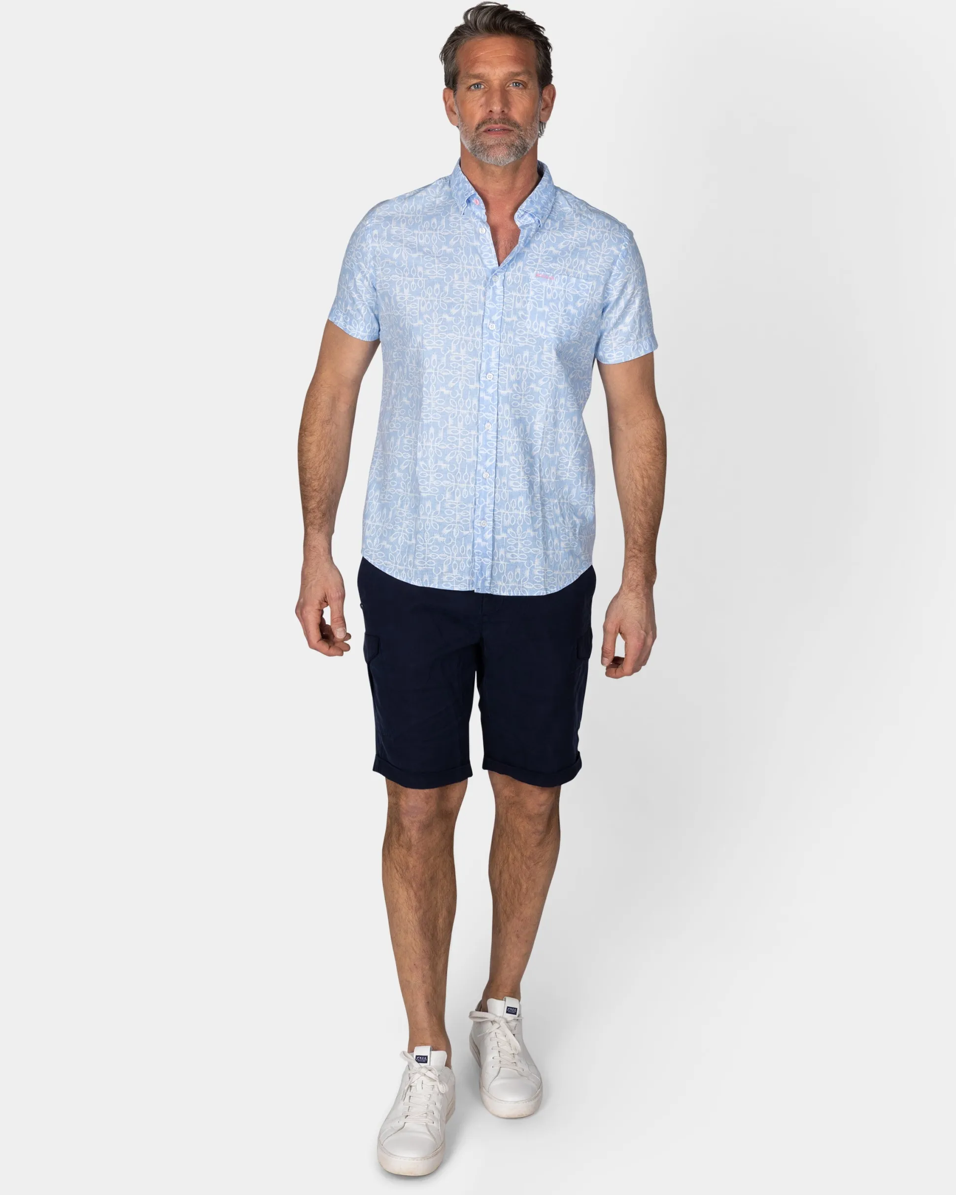 Pastel Blue Shirt with White Print
