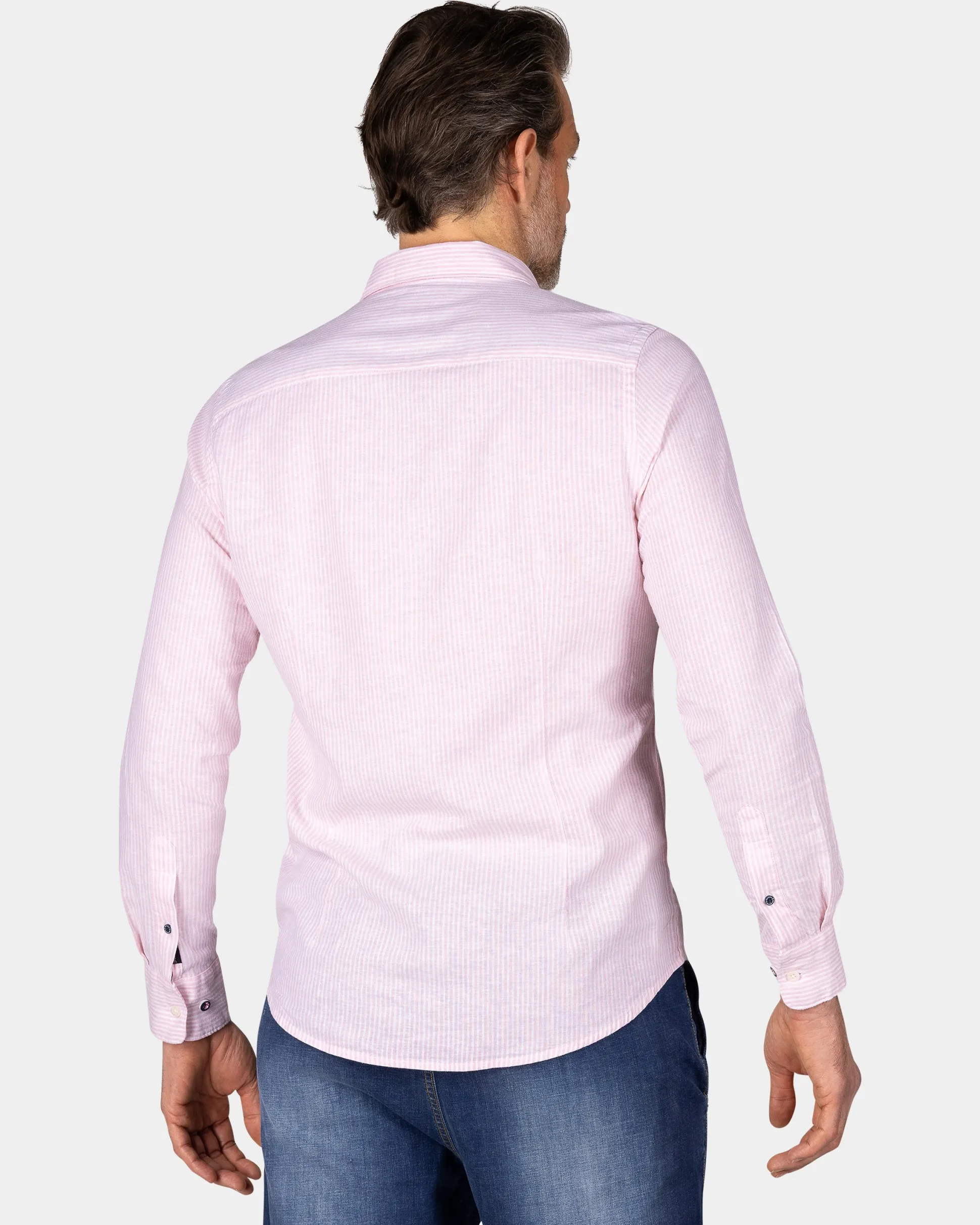 Pastel Pink Linen Shirt with Elastane