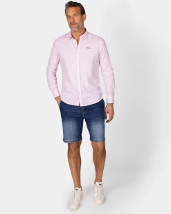 Pastel Pink Linen Shirt with Elastane