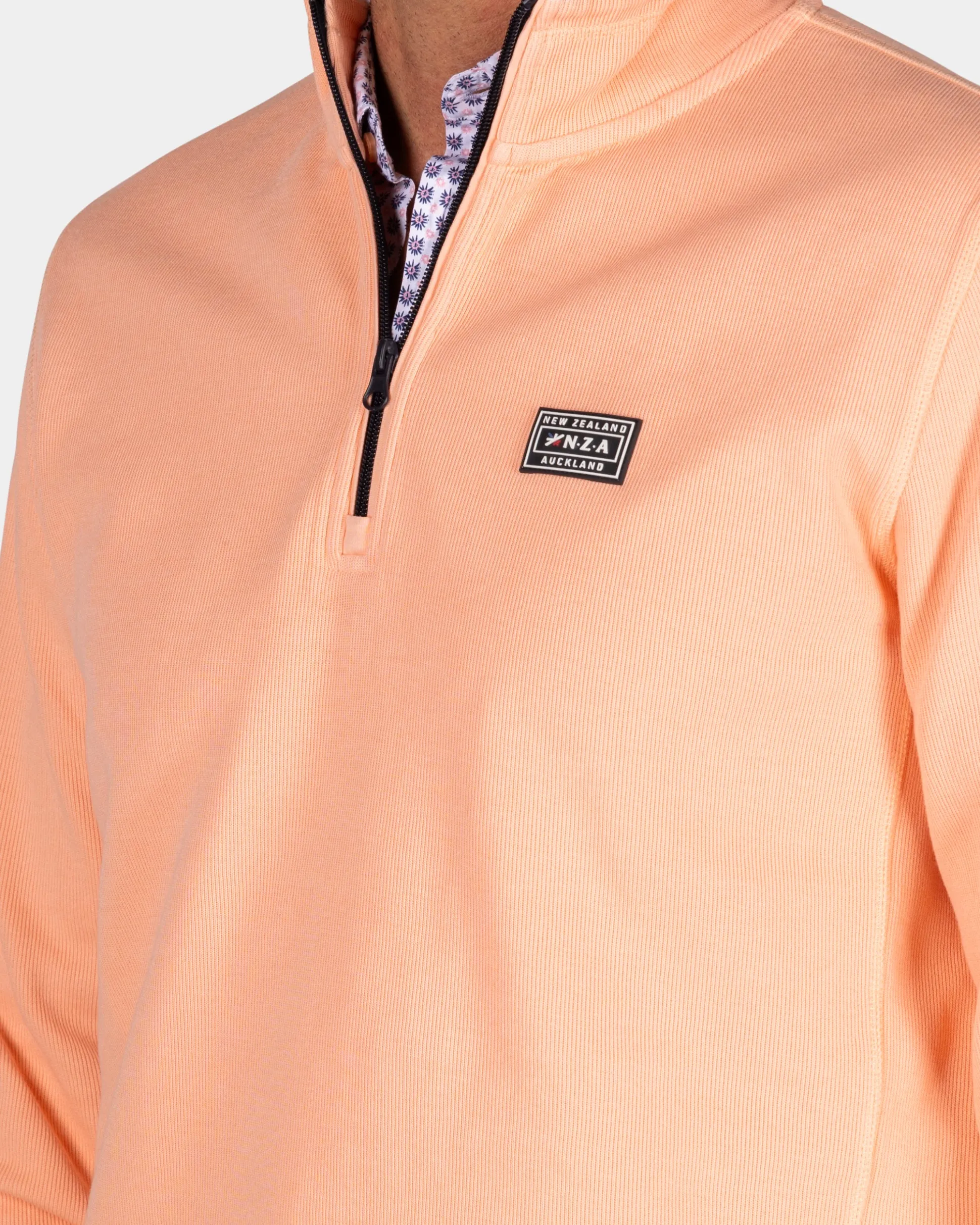 Peach pullover with half zip