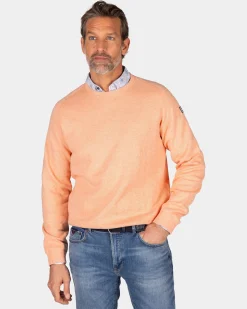 Peach pullover with round neck