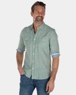 Plain cotton linen shirt - Active Army