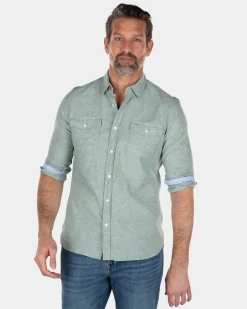 Plain cotton linen shirt - Active Army