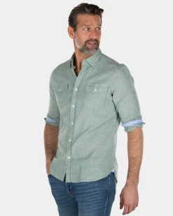 Plain cotton linen shirt - Active Army