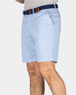 Plain cotton shorts - Light Sky