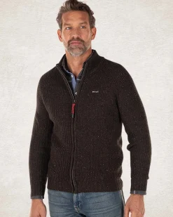 Plain full zip pullover - Smoked Green