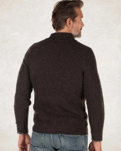 Plain full zip pullover - Smoked Green