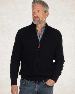 Plain full zip pullover - Pitch navy