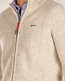 Plain full zip pullover - Milky Ecru