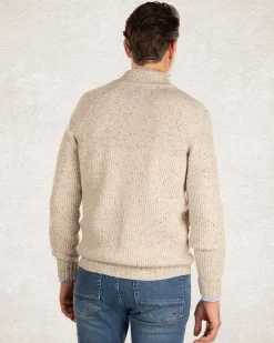 Plain full zip pullover - Milky Ecru