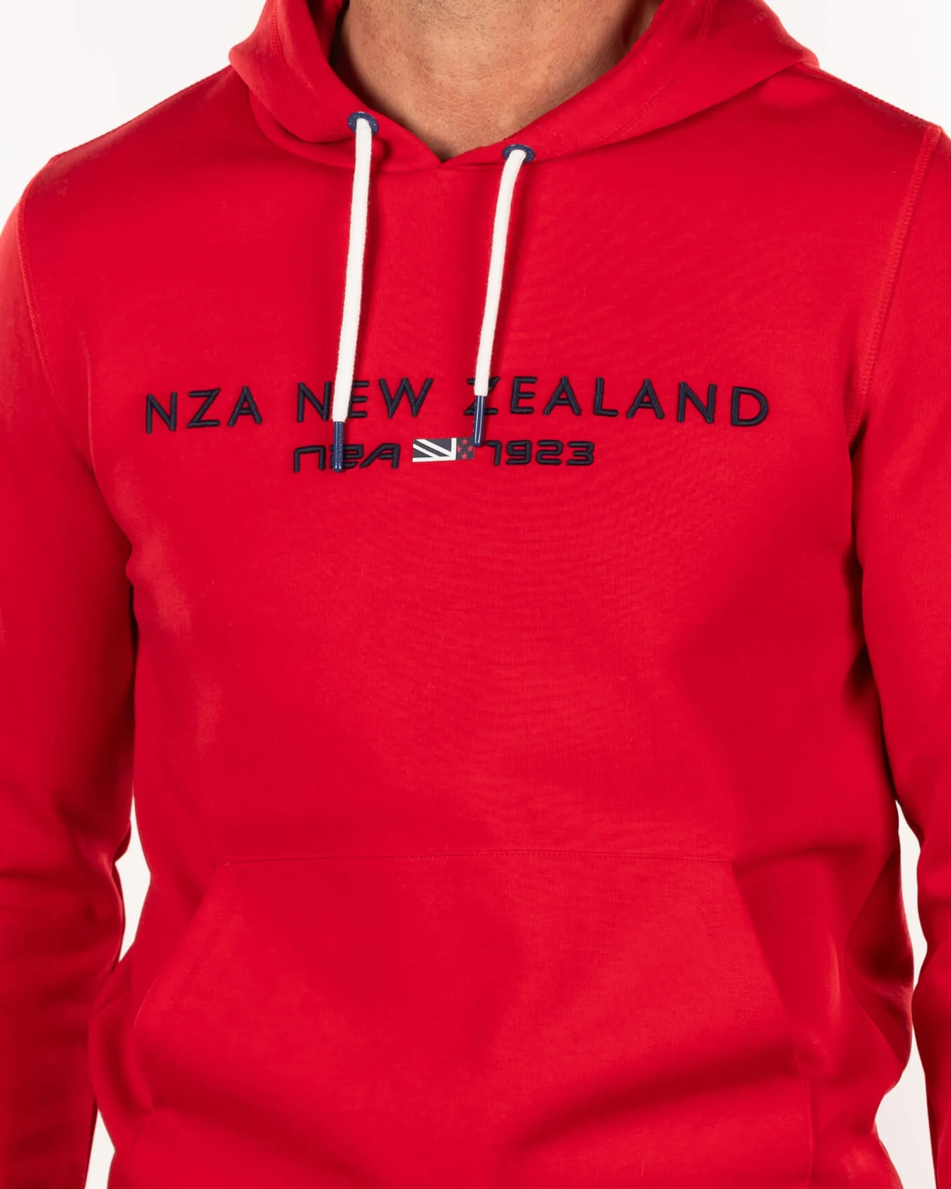 Plain hooded sweater with logo - Carmine Red
