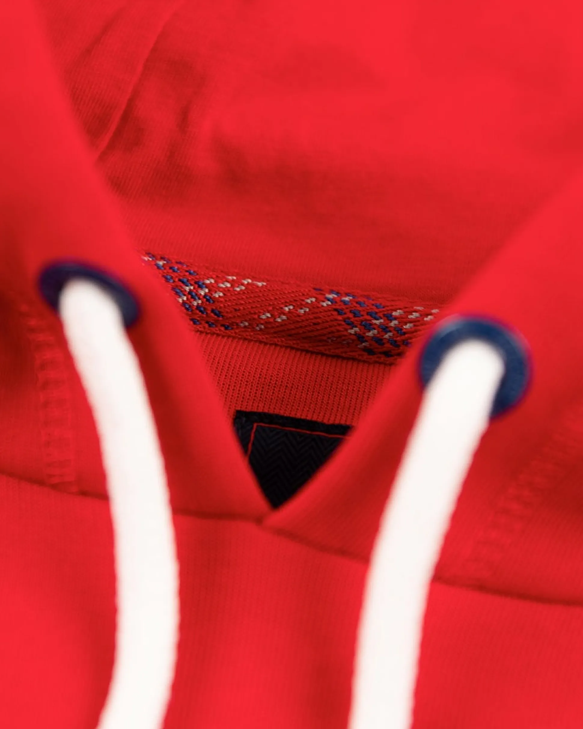 Plain hooded sweater with logo - Carmine Red
