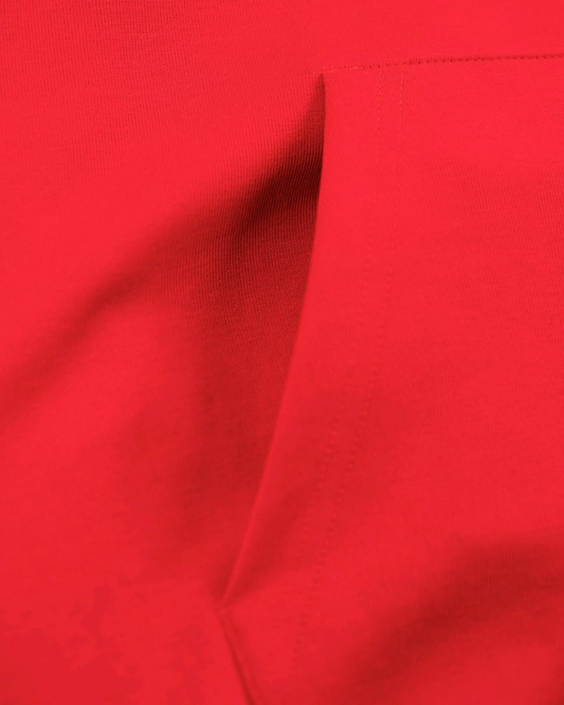 Plain hooded sweater with logo - Carmine Red