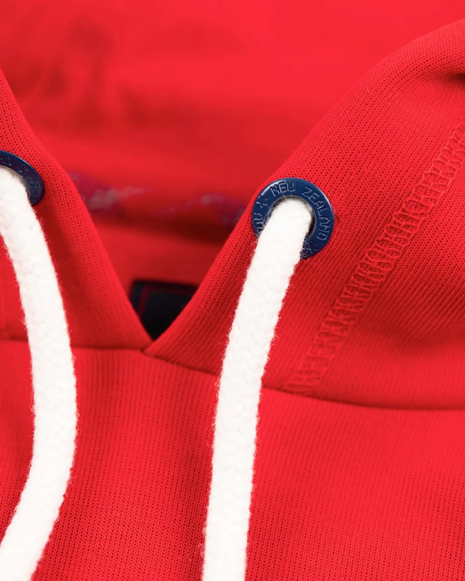 Plain hooded sweater with logo - Carmine Red