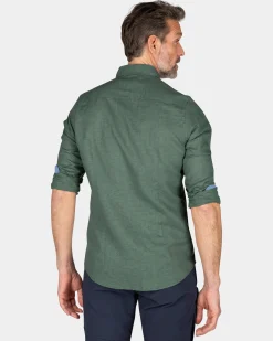 Plain linen shirt - Chalk Green