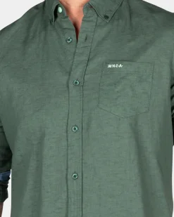 Plain linen shirt - Chalk Green