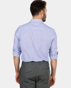 Plain linen shirt - Dusk Navy
