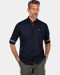 Plain linen shirt - Traditional Navy