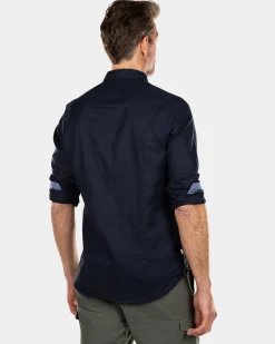 Plain linen shirt - Traditional Navy