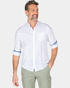 Plain linen shirt in many colors - White