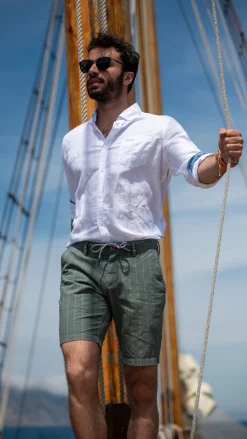 Plain linen shirt in many colors - White