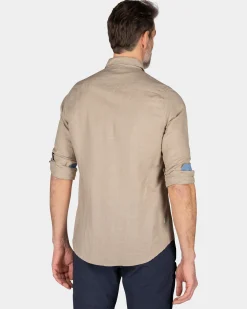 Plain linen shirt in many colors - Shimmering Sand