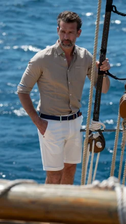 Plain linen shirt in many colors - Shimmering Sand