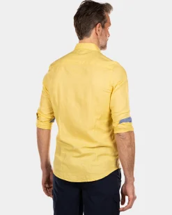 Plain linen shirt in many colors - Iguana Yellow