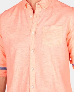 Plain linen shirt in many colors - Fury Pink