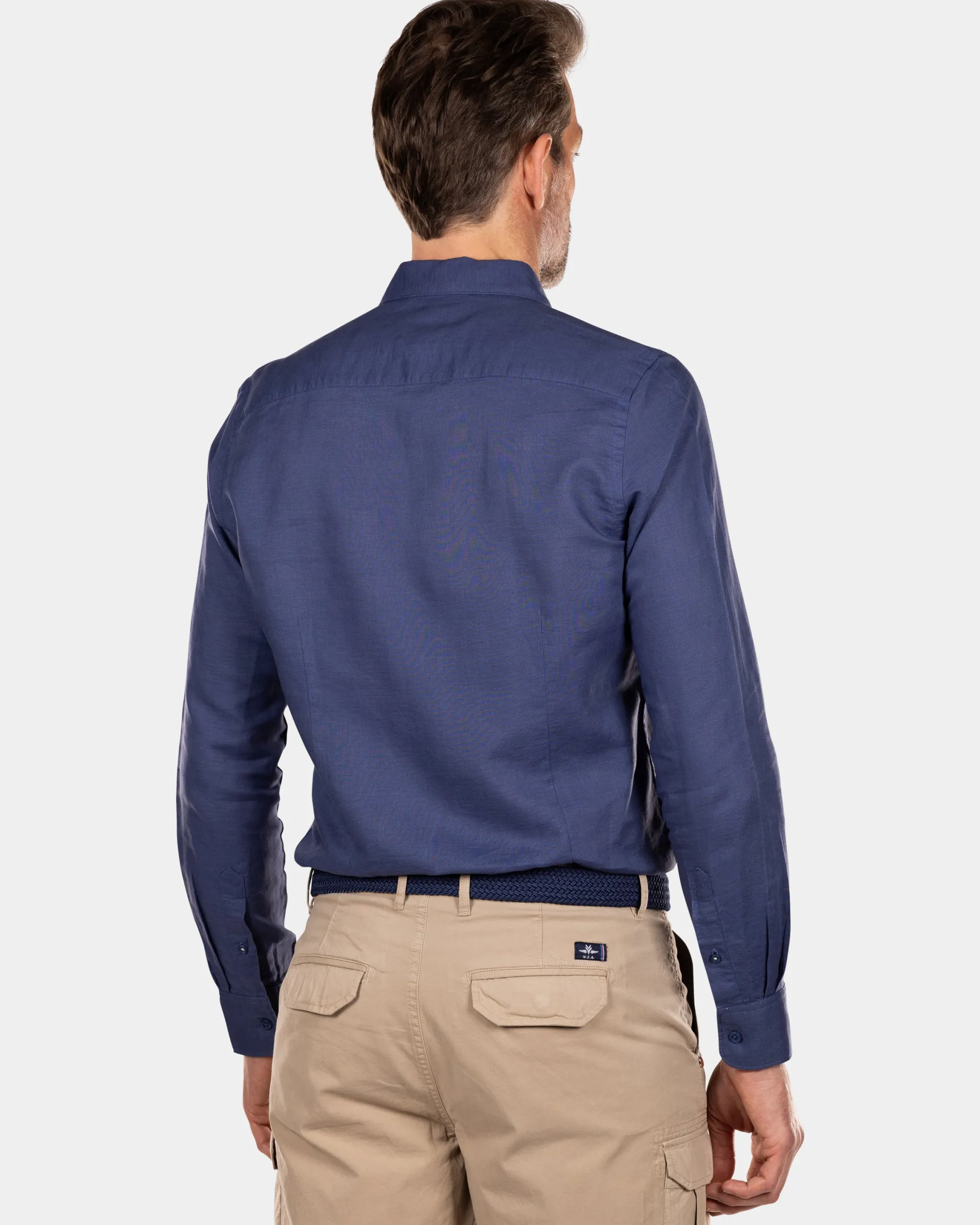 Plain linen shirt in many colors - Dusk Navy