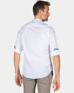 Plain shirt without collar - White