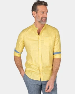 Plain shirt without collar - Iguana Yellow
