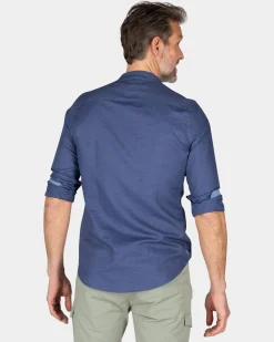 Plain shirt without collar - Dusk Navy