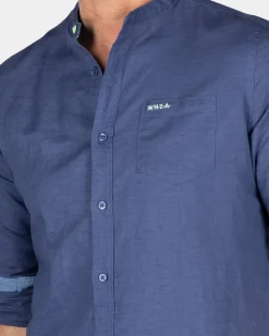 Plain shirt without collar - Dusk Navy